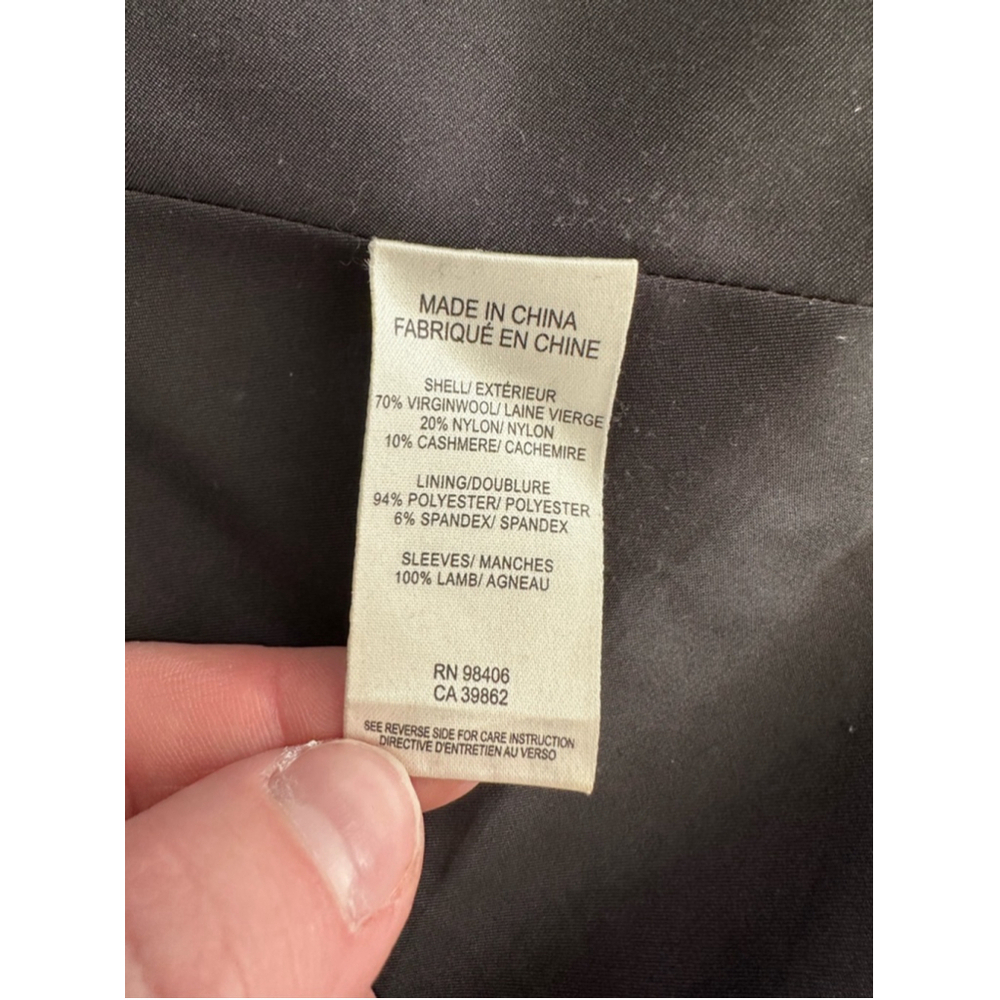 Theory Wool Blend Jacket Size M Gray with Leather Sleeves - Picture 6 of 10